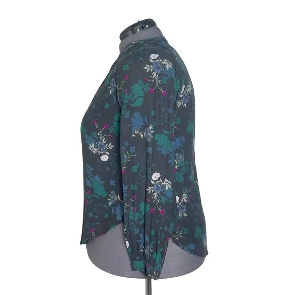 Torrid Chiffon Black Floral Peasant Blouse (Size 00/M) - Picture 2 of 6